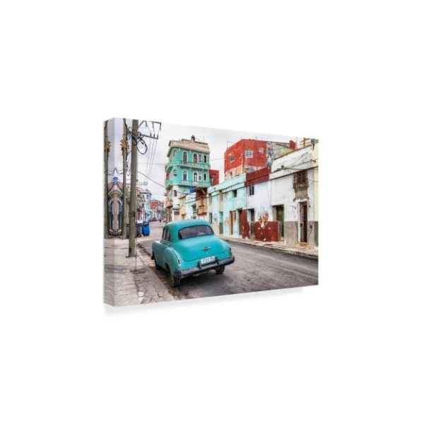 Philippe Hugonnard 'Turquoise Classic Car In Havana 1' Canvas Art,22x32